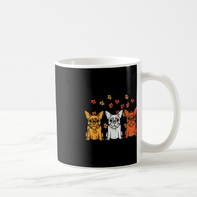 Erntedank French Bulldog Fall Frenchie Dog Men Kaffeetasse (Rechts)