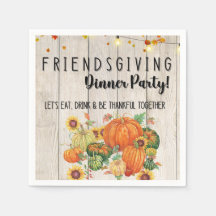 Erntedank Friendsgiving Cocktail Napkins