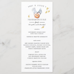 Erntedank Friendsgiving Dinner Menu Menükarte