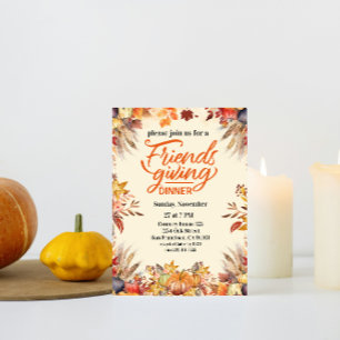 Erntedank Friendsgiving Dinner Pumpkin Blume Einladung