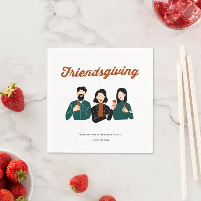 Erntedank Friendsgiving Friend Dinner Party Serviette (Beispiel)