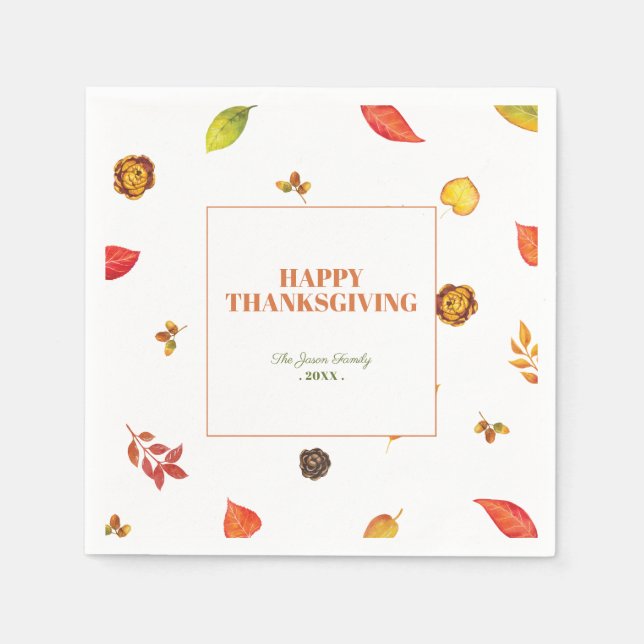 Erntedank Friendsgiving Paper Napkins Serviette (Vorderseite)