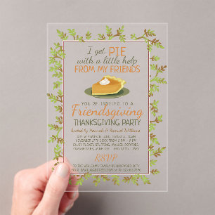 Erntedank Friendsgiving Party Pumpkin Pie Funny Acryleinladungen