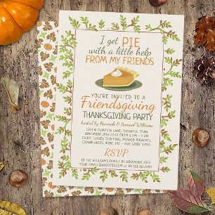 Erntedank Friendsgiving Party Pumpkin Pie Funny Einladung