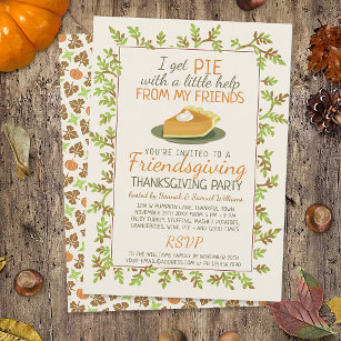 Erntedank Friendsgiving Party Pumpkin Pie Funny Einladung