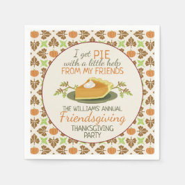 Erntedank Friendsgiving Party Pumpkin Pie Funny Serviette