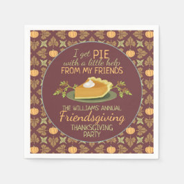 Erntedank Friendsgiving Party Pumpkin Pie Spaß Serviette