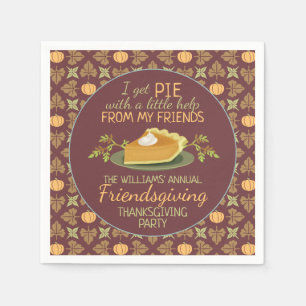 Erntedank Friendsgiving Partys Pumpkin Pie Spaß Serviette