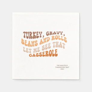 Erntedank Friendsgiving Retro Paper Napkins Serviette