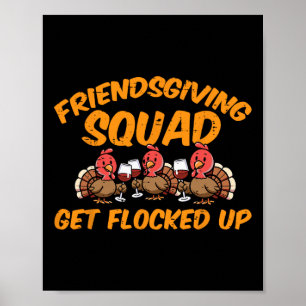 Erntedank Friendsgiving Squad Turkey Friends Me Poster