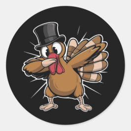 Erntedank Funny Dabbing Türkei Fall Runder Aufkleber