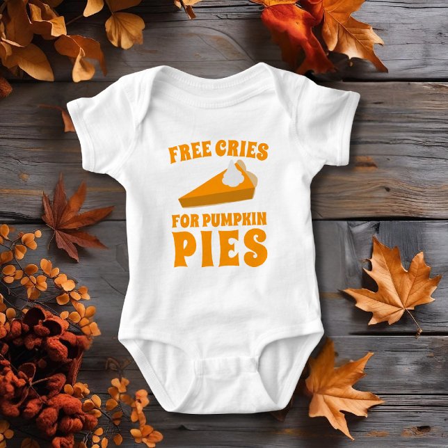 Erntedank Funny Pumpkin Pie Baby Bodysuit Strampler (Free Cries for Pumpkin Pies! Fun baby bodysuit for your little sweetie pie)