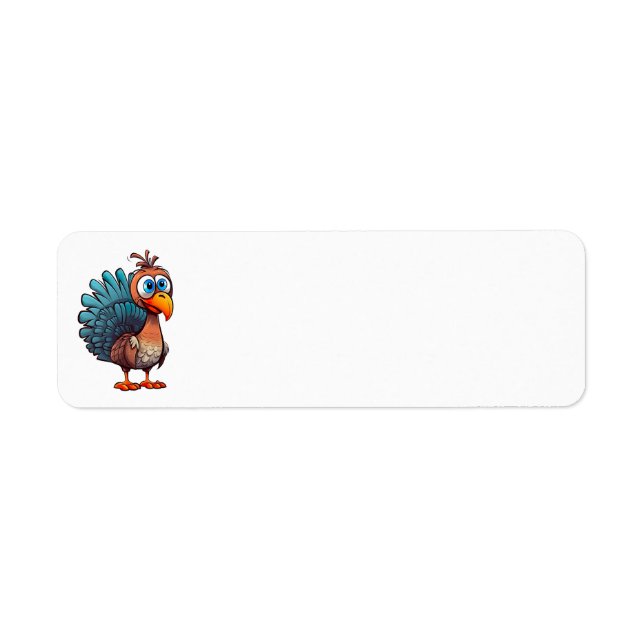 Erntedank Funny Turkey Anschrift Labels (Vorne)