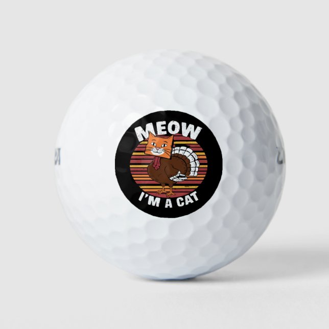 Erntedank Funny Turkey Fake Katzenreklame Golfball (Vorderseite)