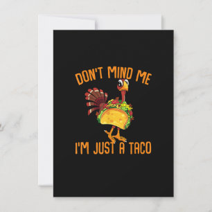Erntedank Funny Turkey mit Taco-Kostüm Einladung