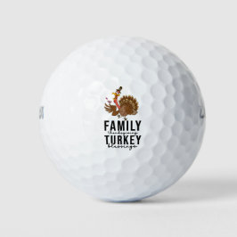 Erntedank für Golfer mit Niedlichem Truthahn Golfball
