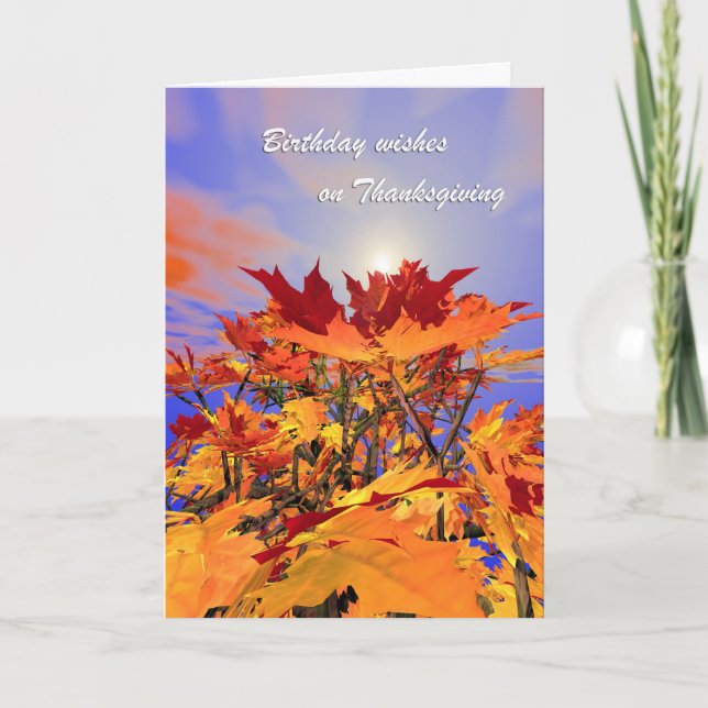 Erntedank Geburtstag - Voller Herbst Feiertagskarte (Vorderseite)