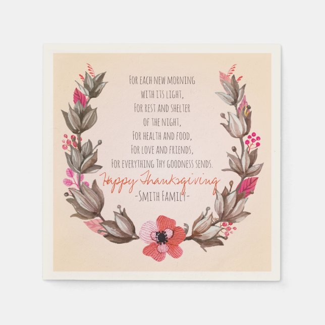 Erntedank Gedicht. Alles Gute zum Erntedankfest. C Serviette (Vorderseite)