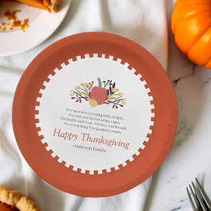 Erntedank Gedicht Country Rustic Pumpkin Bouquet Pappteller