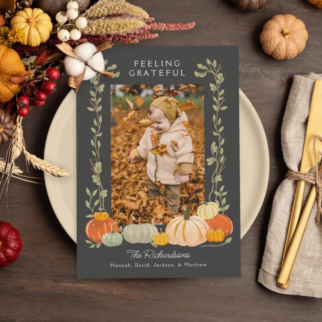 Erntedank Gefühl dankbares Foto Feiertagskarte (Von Creator hochgeladen)