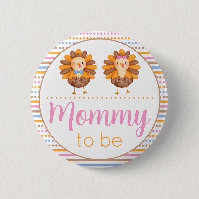 Erntedank Gender Reveal Türkei Mommy Button (Vorderseite)