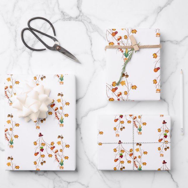 Erntedank-Geschenke Geschenkpapier Set (Vorderseite)