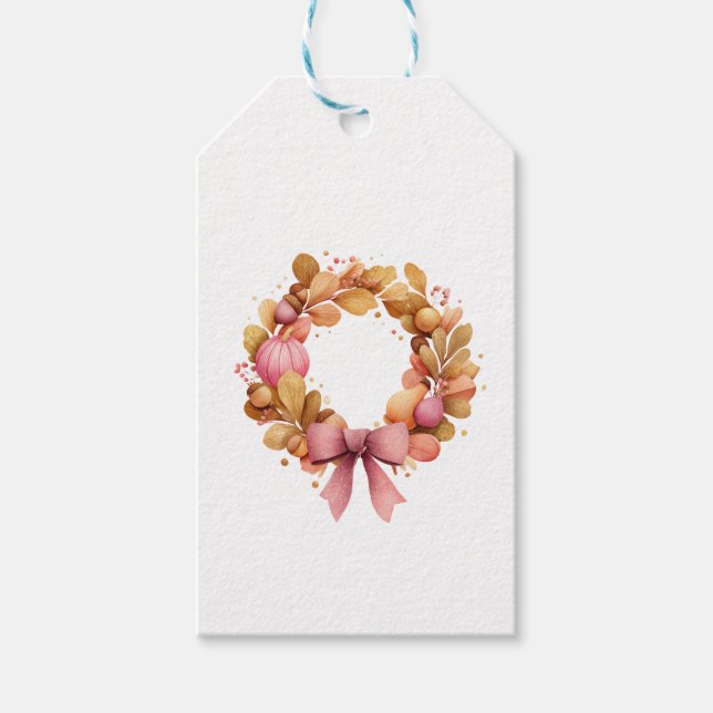 Erntedank Geschenkkarte mit Herbstfeuer Geschenkanhänger (Vorderseite)