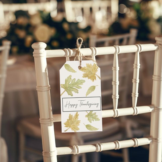 Erntedank-Geschenkmarke für Blätter mit Wasserfarb Geschenkanhänger (Von Creator hochgeladen)