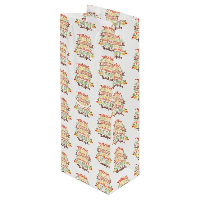 Erntedank-Geschenktasche Geschenktüte Für Weinflaschen (Rückseite Schrägansicht)