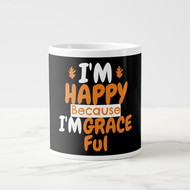 Erntedank glücklich und grässlich | Fall Theme Jumbo-Tasse (Vorderseite)