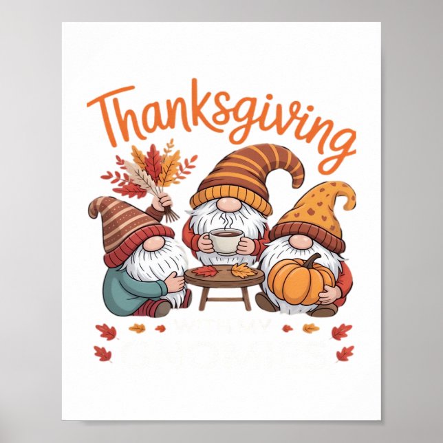 Erntedank Gnome Fall Leopard Türkei Essential T Poster (Vorne)