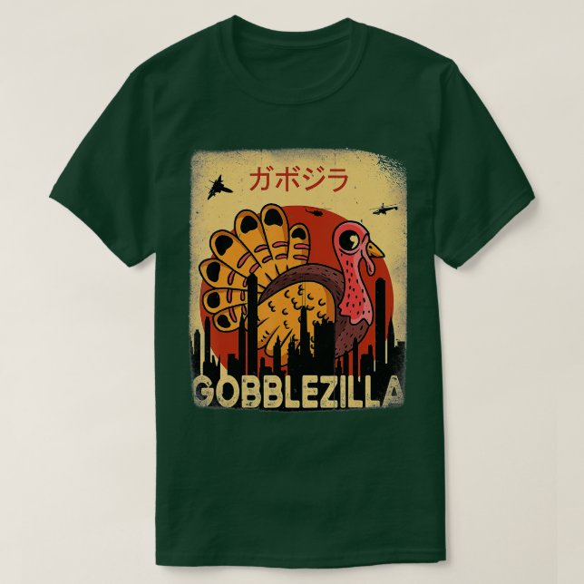 Erntedank Gobblezilla Türkei (4) T-Shirt (Design vorne)