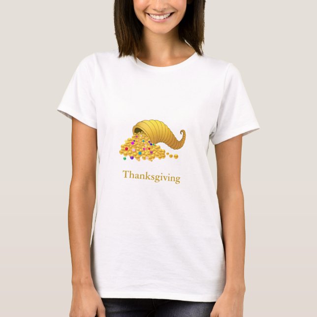Erntedank Golden Cornucopy T-Shirt (Vorderseite)