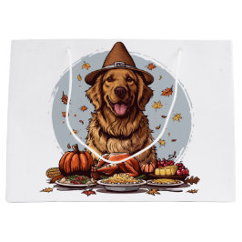 Erntedank Golden Retriever Dog Große Geschenktüte