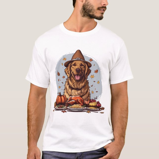 Erntedank Golden Retriever Dog T-Shirt (Vorderseite)