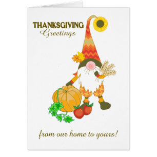 Erntedank Greetings Niedlich Gnome Pumpkin
