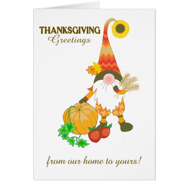 Erntedank Greetings Niedlich Gnome Pumpkin (Vorne)