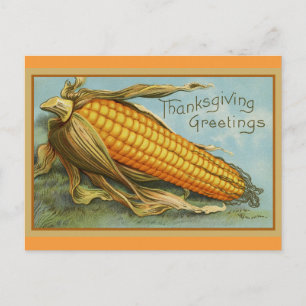 Erntedank Greetings Vintag Fall Harvest Postkarte