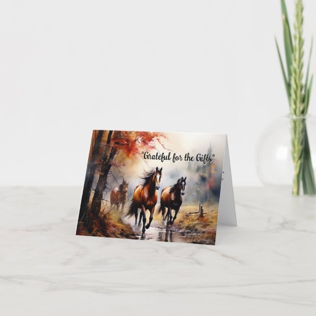 Erntedank-Gruß für Fallpferde Karte (Vorderseite)