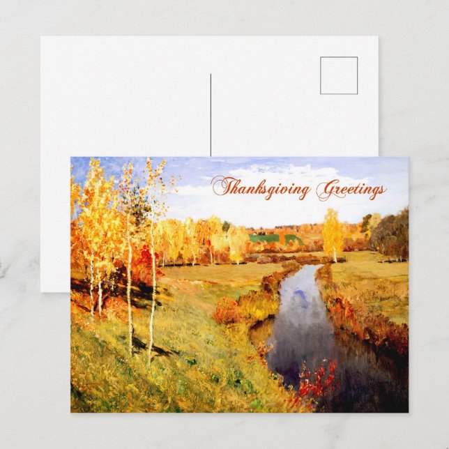 Erntedank Grüße. Fine Art Postkarte (Vorne/Hinten)