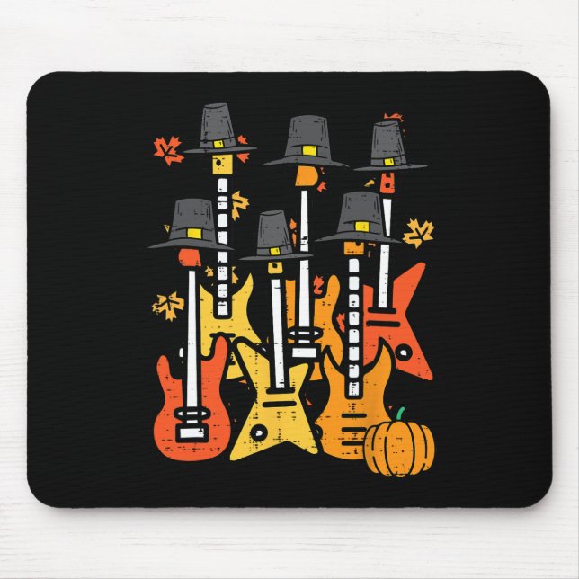 Erntedank Guitars Fall Rock Music Riocker Men B Mousepad (Vorne)