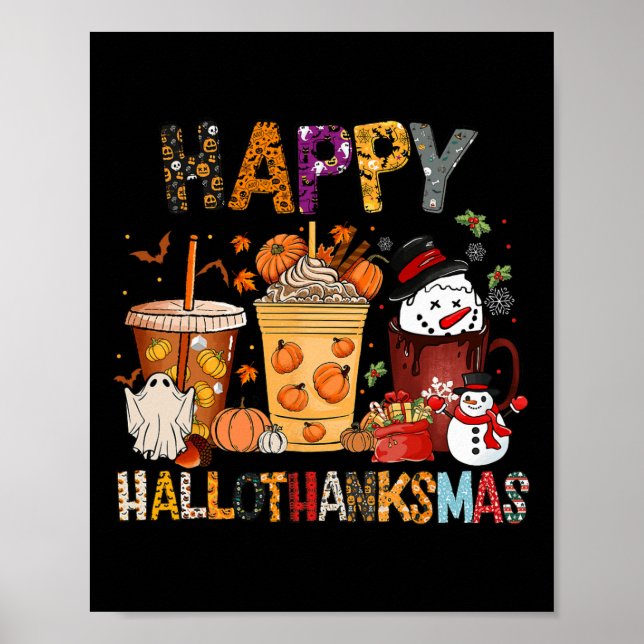 Erntedank Hallothanksmas Weihnachtsfeiertag Hallow Poster (Vorne)