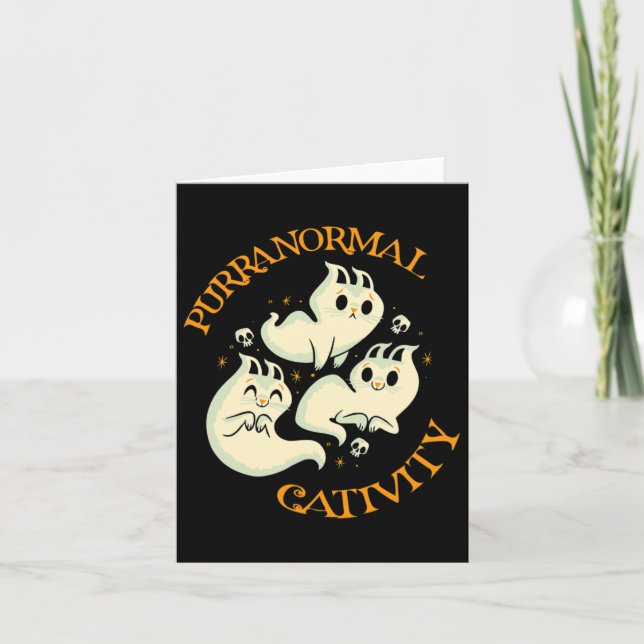 Erntedank Halloween Fall Funny Niedlich Purranorma Karte (Vorderseite)