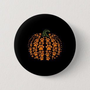 Erntedank Halloween Fall Niedlich Paws Pumpkin Pet Button