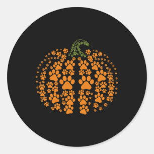 Erntedank Halloween Fall Niedlich Paws Pumpkin Pet Runder Aufkleber