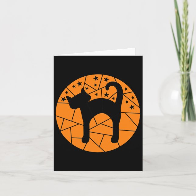 Erntedank Halloween Fall Niedliche Starry Black Ca Karte (Vorderseite)