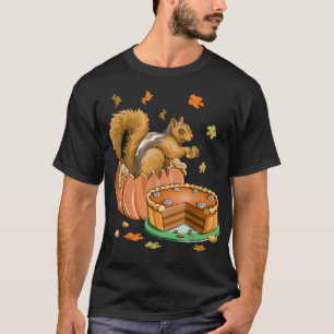 Erntedank Halloween Pumpkin Eichhörnchen Funn T-Shirt