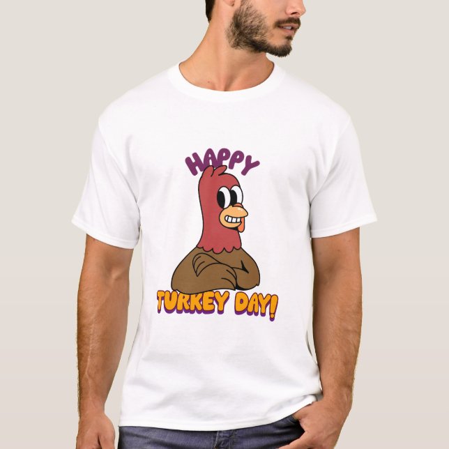 Erntedank Happy Turkey T - Shirt (Vorderseite)