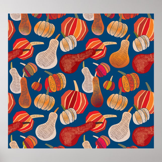Erntedank Harvest: Pumpkin Vintag Art Poster (Vorne)
