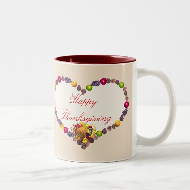 Erntedank Heart Zweifarbige Tasse (Rechts)